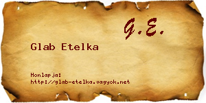 Glab Etelka névjegykártya
